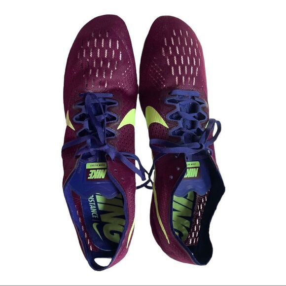 NIKE Zoom Mamba Sneakers Running Trainers Spikes Bordeaux Lime - Picture 7 of 10